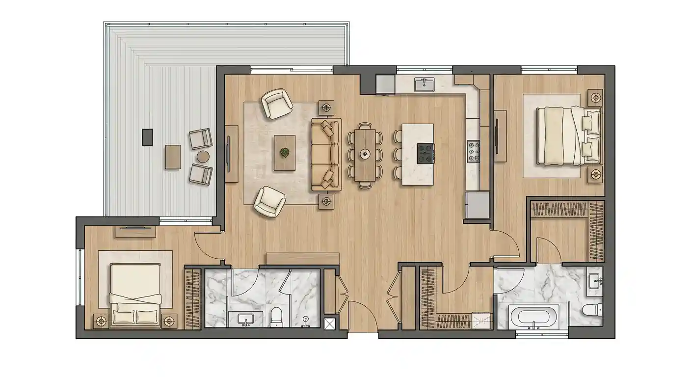 Mặt bằng căn hộ Tara Maison